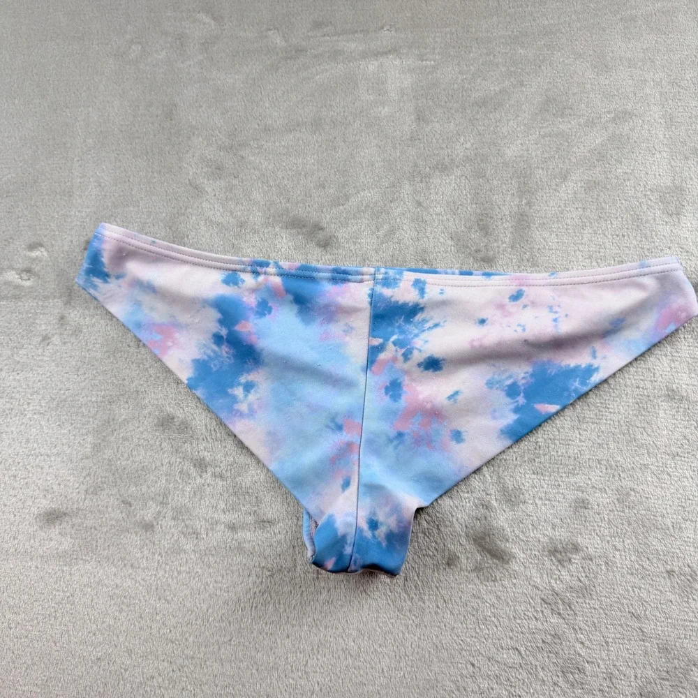 Ron Jon Surf Shop Tie Dye Bikini Bottoms Women's Medium Blue Pink EBJ1306